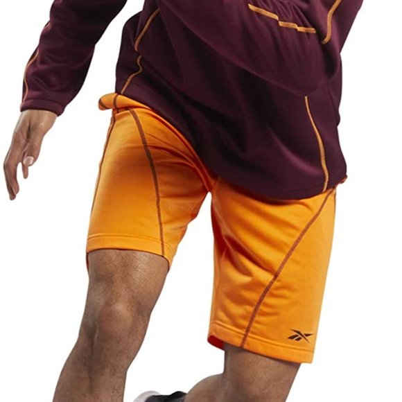 🆕 Reebok Men's Workout Ready Meet You There Shorts, High Vis Orange, NWT, Auth. - Picture 2 of 12
